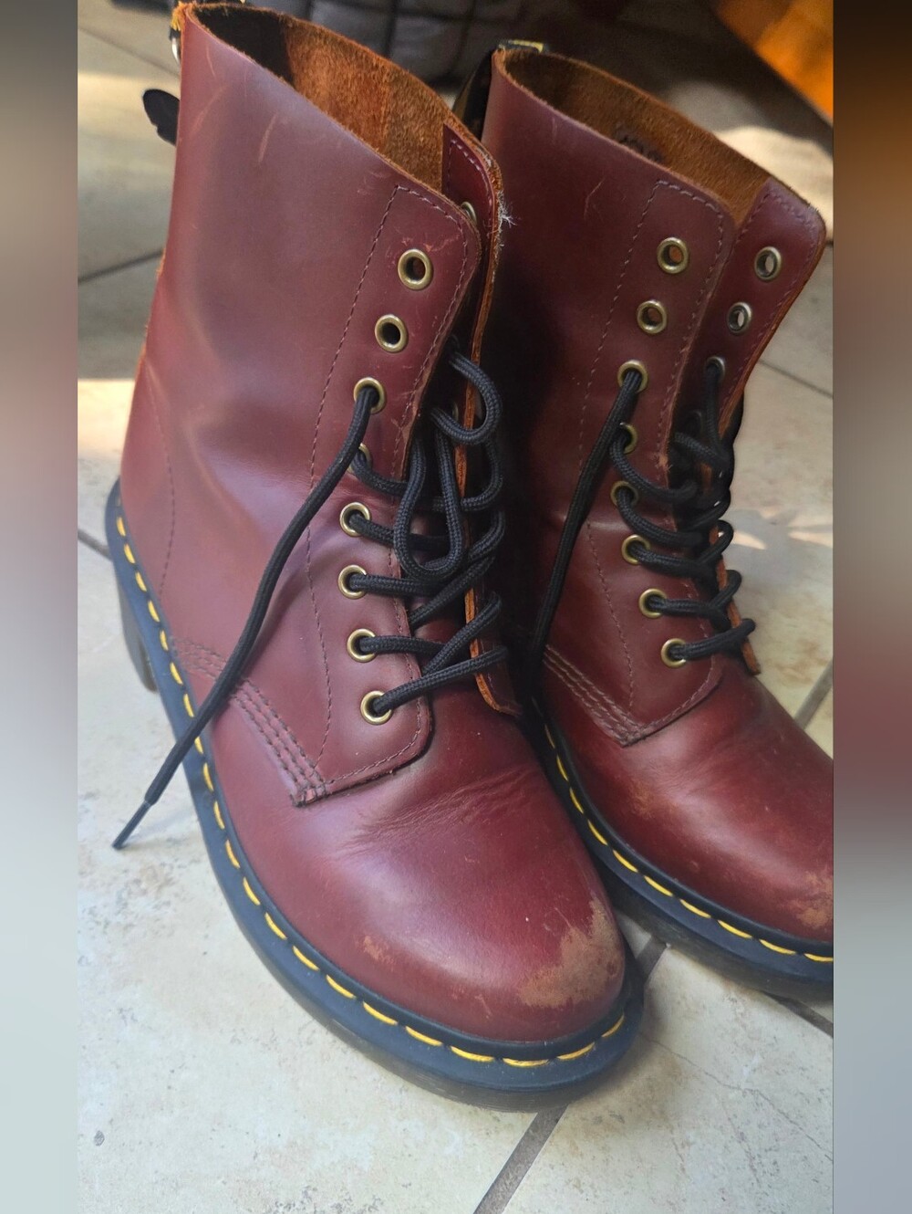 Dr. Martens Women's Burgundy Combat Boots